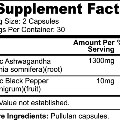 Organic Ashwagandha + Black Pepper